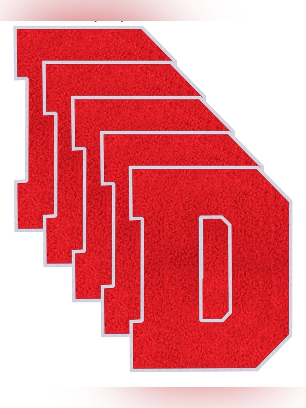 5 Chenille Letter ‘D’ Patches